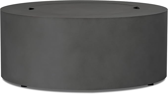 Real Flame Aegean 36" Round Propane or Natural Gas Fire Pit Table, 50,000 BTU, Powder-Coated Steel, Push-Button Ignition, CSA Certified, Lava Rock, Storage Cover, Stainless Steel Burner with Lid
