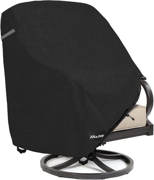 Patio Chair Covers,600D Waterproof Heavy Duty Outdoor Lawn Patio Furniture Covers,Patio Swivel Chair Covers for Outdoor Furniture,(32W x 35D x 36H inches) Black