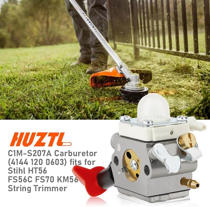 FS56RC C1M-S207A Carburetor for Stihl FS 56 RC 56RC FS56R FS40 FS50 FS56 FS70 FS70R FS70RC FS 75 RC MS56 KM56 KM56RC Trimmer Brushcutter Replace 4144-120-0603 4144-120-0600 gray