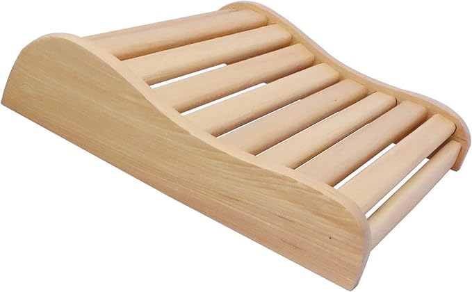 Sauna Headrest, Hemlock Wood Head Pillow for Barrel and Infrared Saunas, Comfortable Ergonomic S-Shape Design Head Pillow for Head and Neck Support Home Wellness,15.7" L*13.38" W*3.8" H