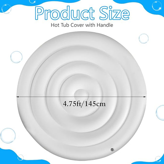4.75 FT Inflatable Hot Tub Cover,Energy Saving Lid for Round Hot Tub,Outdoor Inflatable Hot Tub,Inflatable Insert Insulated Lid Replacement
