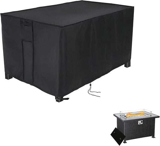 Fire Pit Cover Rectangular 44 Inch, Propane Gas Fire Pit Table Cover,Outdoor Waterproof Firepit Table Cover - 44 X 28 X 25 Inch