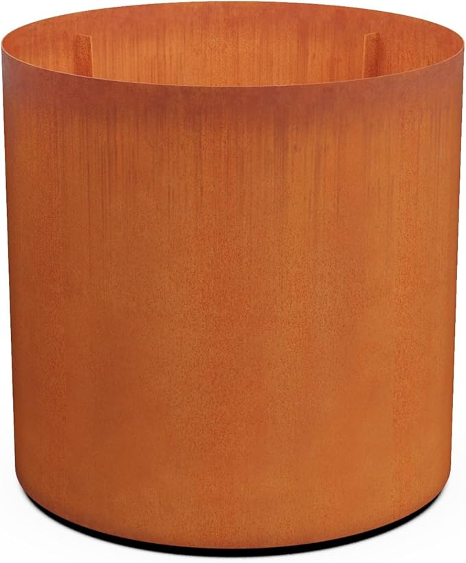 Plantercraft Extra Large Planters Outdoor - 42x42 Inch Round Corten Steel Planter | Large Planters for Outdoor Plants, Modern Statement Piece for Garden, Patio & Commercial Landscapes