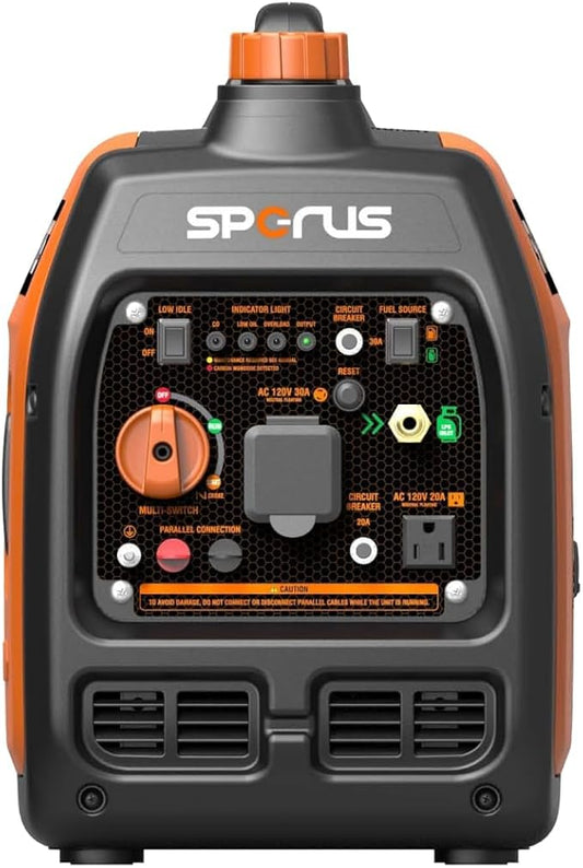 SPERUS Dual Fuel 4000W Portable Gas Generator with Super-quiet & Parallel Capability, RV-Ready, EPA Compliant, Small for Backup Home Use & Camping