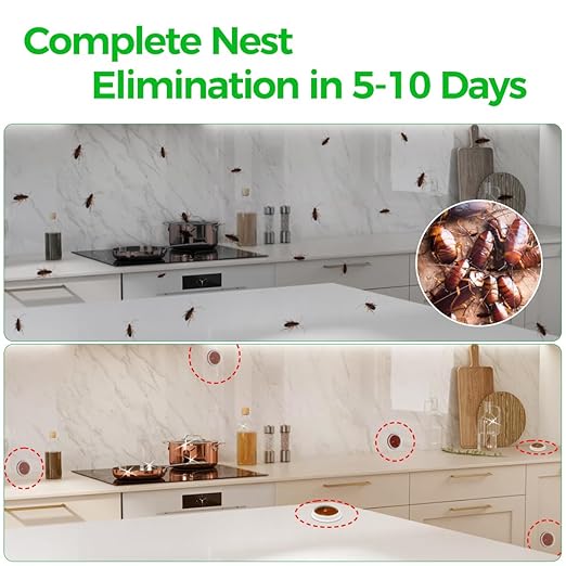 32PCS Roach Bait & Killer – Effective Cockroach Repellent and Gel for Quick Elimination of Indoor Roach Nests, Suitable of Roaches, Easy to Use, Perfect Solution for Hard-to-Reach Areas.