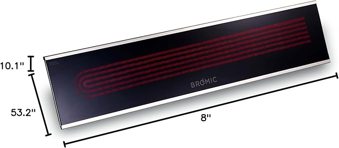 Bromic Platinum Smart Heat Marine 4500W Electric Patio Heater - Radiant Infrared, 208V, Black Finish - BH3622006