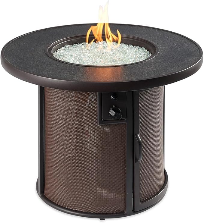 The Outdoor GreatRoom Company Stonefire Fire Table with Electronic Ignition (SF-32-K-CF-DSI-LP), Propane, 32x32-Inches