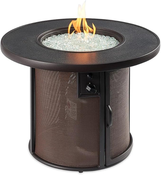The Outdoor GreatRoom Company Stonefire Fire Table with Electronic Ignition (SF-32-K-CF-DSI-LP), Propane, 32x32-Inches