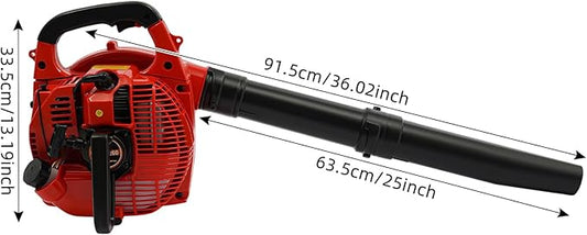 25.4CC Leaf Blower & Leaf Vacuum Mulcher, 2-Stroke Handheld Gas Powered Leaf Blower for Yard Cleanup, Mulching & Debris Collection, Red