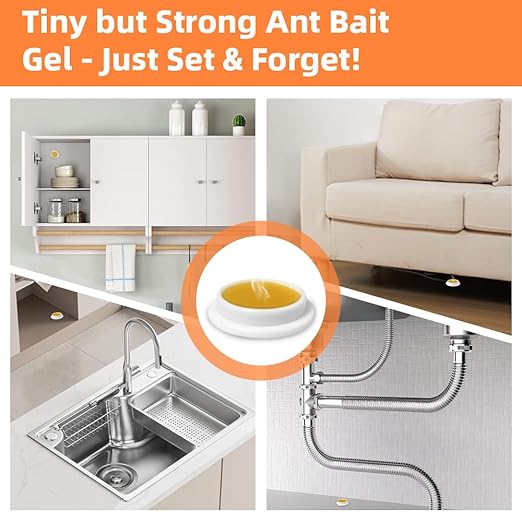 32 PCS Ant Killer Gel Bait Stations, Extra Strengthen Ant Bait Traps, Long-Lasting Effective Pest Gel for Carpenter Ants and Other Common Household Ants, No Mess Easy Use, Safe for Pets and Kids