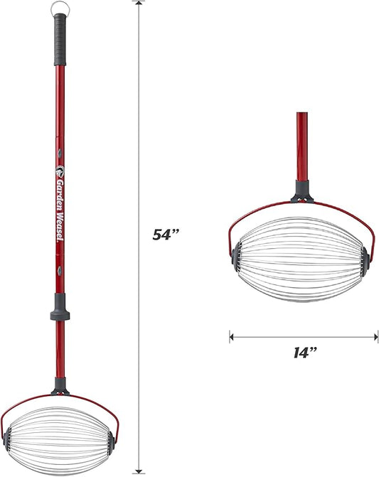 GARDEN WEASEL Large Nut Gatherer Roller – Nut Collector Tool for Walnuts, Sweet Gum Balls, Tennis Balls and More – Yard Picker Upper with Durable Cage and Ergonomic Handle - Newest Model