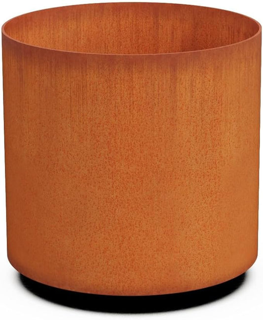 PLANTERCRAFT Corten Steel Metal Planter Box, Round Sizes, Modern Garden Steel planters for Commercial and Residential Outdoor Use.