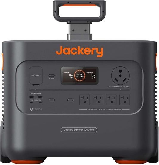 Jackery Explorer 3000 Pro Portable Power Station, Solar Generator with 3024Wh, 2.4H to Full Charge, 2x100W PD Ports, Compatible with SolarSagas, for Emergencies, Outdoor Camping, RV