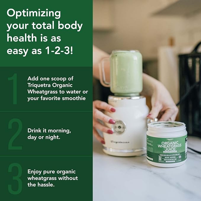 Organic Wheatgrass Juice Powder - Organic, Grown in Volcanic Soil of Utah - Raw BioActive Form, Cold-Pressed Then CO2 Dried, 20:1 Concentrate Juice Extract - Unflavored (5.3 oz – 60 Servings)