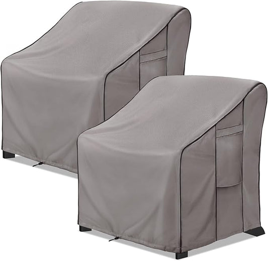 KylinLucky outdoor Furniture Covers Waterproof 33.5W x 31.5D x 36H inches 2 Pack, Lawn Patio Chair Cover Cloudy Grey