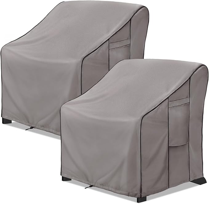 KylinLucky Outdoor Furniture Covers Waterproof 30W x 34D x 38.5H inches 2 Pack, Lawn Patio Chair Cover Cloudy Grey