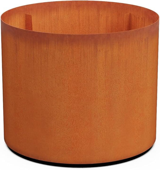 PLANTERCRAFT Corten Steel Metal Planter Box, Round Sizes, Modern Garden Steel planters for Commercial and Residential Outdoor Use.