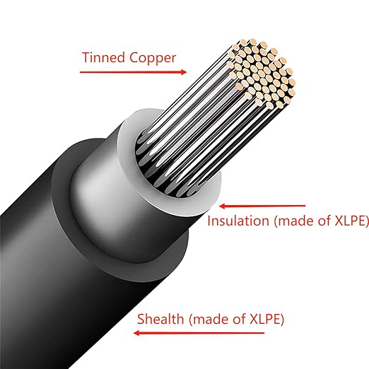 Solar Cable 10 Feet 2x12 AWG Twin Wire Solar Extension Cable, Copper Strand with Female and Male Connectors on Single end, Solar Panel Cable Wire & Adaptor for Home, Shop and RV Solar Panels