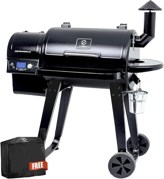 Z GRILLS ZPG-450A Wood Pellet Grill & Smoker with PID V2.1 Controller, 459 Sq in Cook Area, Meat Probe, Foldable Shelf, 8 in 1 BBQ Grill Outdoor Auto Temperature Control, Black