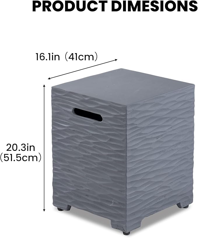 SUNBURY Outdoor Propane Fire Pit Table, 35 in Round 50000 BTU Outdoor Gas FirePit Table for Outside with Rain Cover, Propane Tank Cover for Backyard & Deck, Dark-Grey