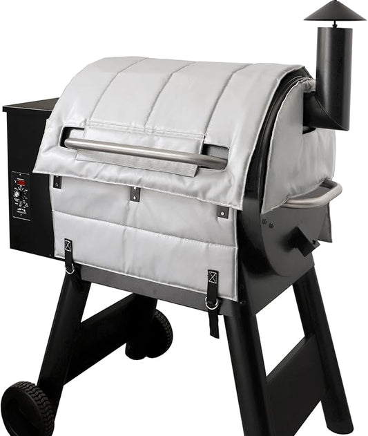 Grill Insulated Blanket for Traeger Pro 22 575 Smoker Cover Ironwood 650 Lil' Tex Elite Thermal Insulation BAC626 Replacement Parts Insulator Wood Pellet Grills BBQ Winter Accessory
