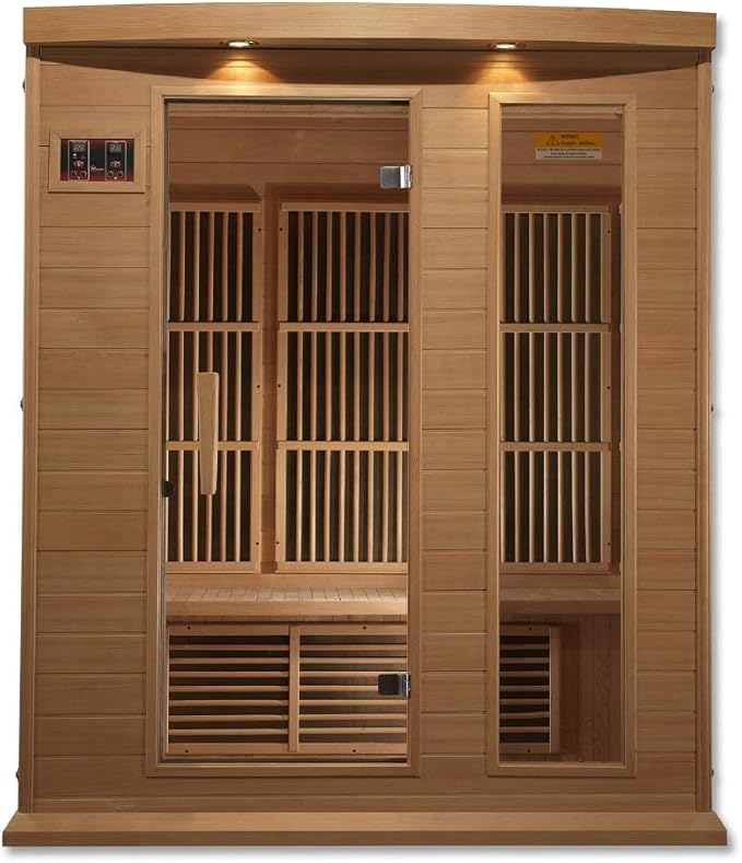 DYNAMIC SAUNAS Maxxus 3 Per Low EMF FAR Infrared Carbon Canadian Hemlock Sauna