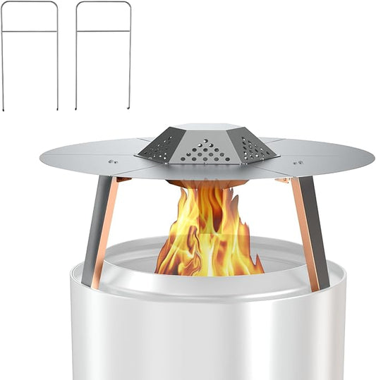 FirePit Heat Deflector for Solo Stove Bonfire 19.5", Portable Heat Diffuser with Carrying Handles for Solo Stove Bonfire, 19.5 Inch Stainless Steel Heat Deflector for Solo Stove Bonfire Accessory