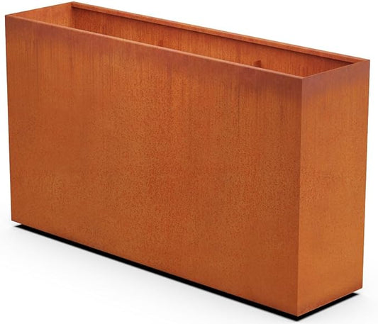 Plantercraft Large Rectangular Planters for Outdoor Plants – 72x18x42 Inch Corten Steel Planter, Extra Large Outdoor Planter Box for Patio Privacy Screen & Garden Divider, Fully Assembled
