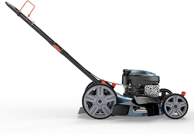 SENIX 144 cc Gas Lawn Mower, 21 inch 2-in-1 Push with Mulching and Side Discharge, 4-Cycle Engine, 6 Position Cutting Height Adjustment for Yard and Garden (LSPG-L6)