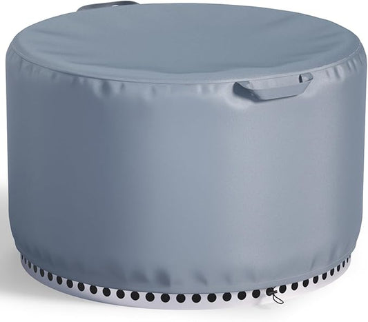 Chinchilla Round Fire Pit Cover for Solo Stove Bonfire 22 inch - Waterproof 600D Oxford Fabric Cover, Tear Resistant & All-Weather Protection for Smokeless, Gas, Table, or Bowl Fire Pits