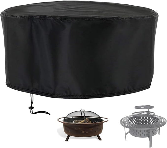 Fire Pit Cover,42 Inch Outside Firepits Wood Burning Fire Pit Cover for PAPABABE for Sunnydaze,420D Waterproof Outdoor Wood Fire Pits Cover(Cover Only)-42"D x 18"H