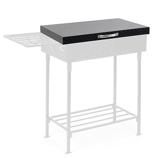 Flybold 28 Inch Blackstone Griddle Hard Cover, Aluminum Flat Top Grill Lid with Suitcase Handle, Lightweight, Weatherproof, Diamond Cut BBQ Replacement Cover for Blackstone & Member’s Mark Griddles