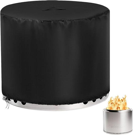 POMER Round Fire Pit Cover for Solo Stove Bonfire 2.0, Heavy Duty Waterproof Outdoor Smokeless Firepit Cover, Small Fire Bowl Outdoor Gas Fire Pit Cover(20" D x 15" H)