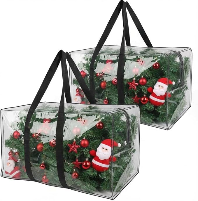 Heavy Duty Extra Large Moving Bags,176 Gallon Jumbo Packing Bags,Huge Moving Storage Bags with Strong Zippers & Carrying Handles,Reusable Big Moving Storage Bags for College Dorm Travel 2Pack,Clear