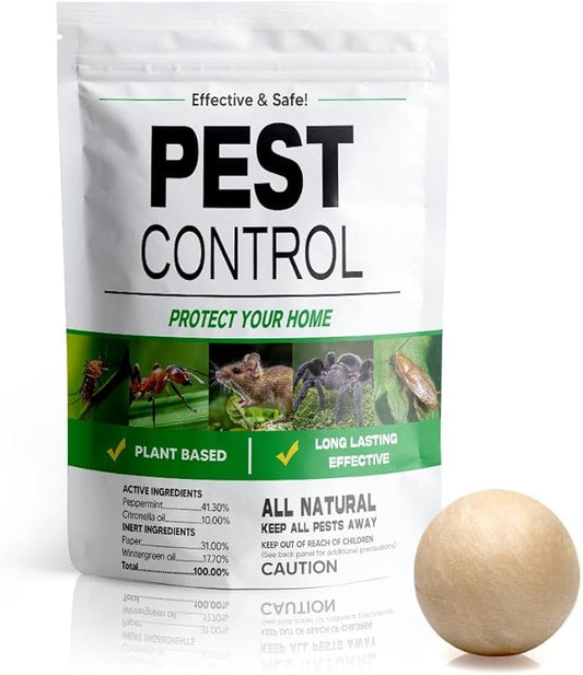 Pest Control, Rodent Repellent Ball, Mouse Repellent Indoor/Outdoor, Peppermint Oil to Repel Rats, Roaches, Ants, Spiders & Moths, Mice Deterrent That Works for House, 3 Months Protection-1P