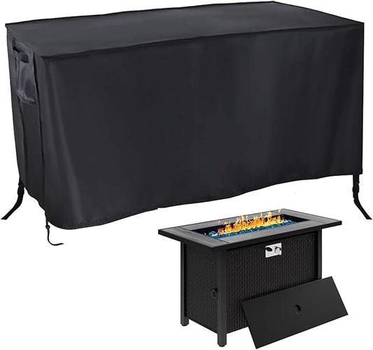 Fire Pit Cover Rectangular,45in Waterproof Firepit Covers Rectangular for Propane Fire Table,45"L x 23"W x 25"H,Black
