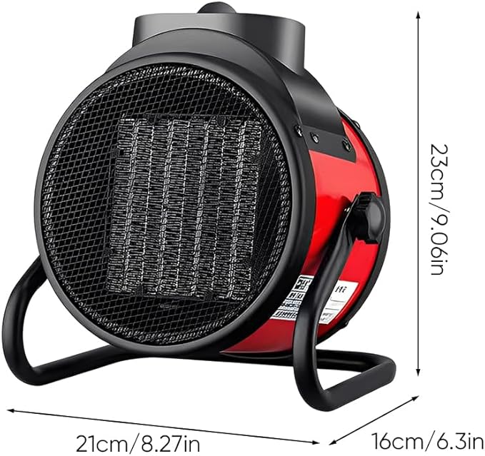 Saker 3000W Powerful Portable Heating Cannon for Outdoor&Indoor Use, PTC Electric Small Space Heater with 90° Adjustable Angle, Fast Heater for Greenhouse, Garage, Bedroom, Home Office (2 PC)