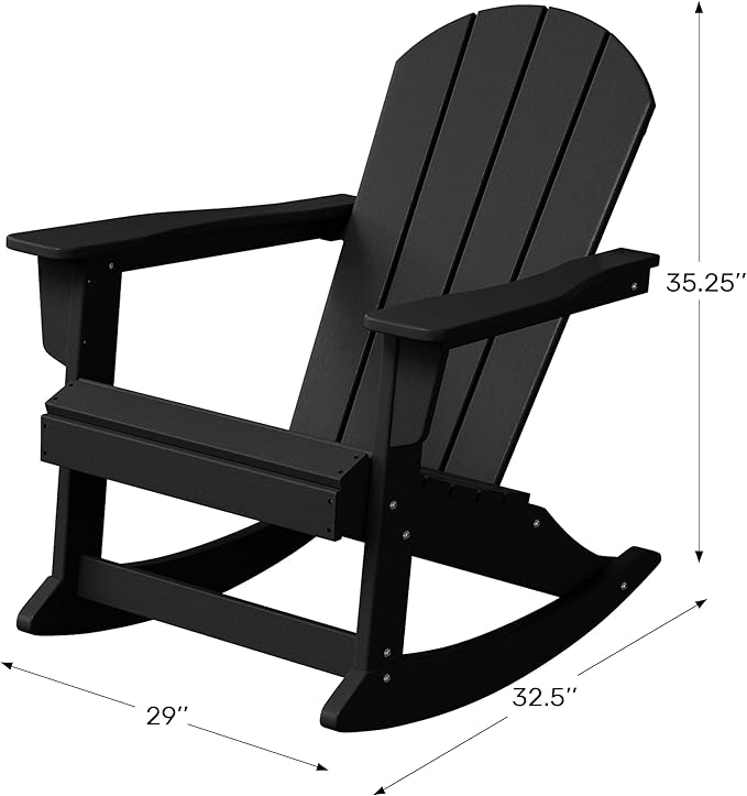 WestinTrends Malibu 2 Piece Set Outdoor/Patio Poly Adirondack Rocking Chairs (2 Seater), Dark Brown