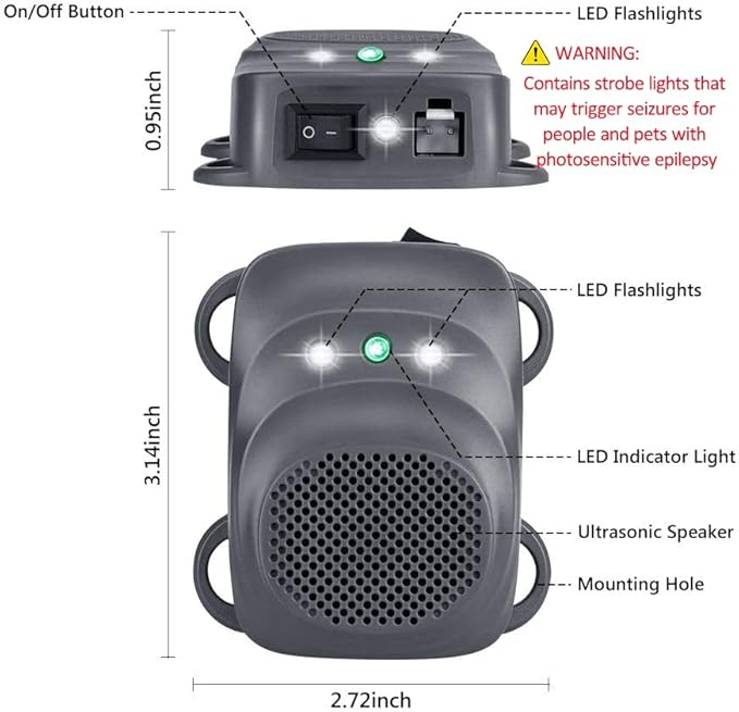 Under Hood Rodent Repeller Ultrasonic Rodent Repellent for Car Engine Rat Deterrent Keep Mice Out of Vehicle 24V 12V Mouse Repeller Wires RV Protection 2 Pack