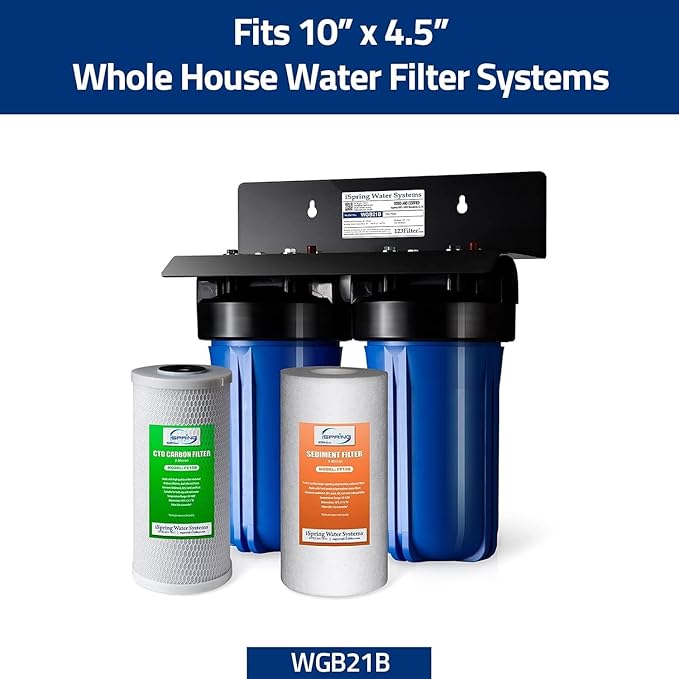 iSpring FP15B Sediment Filter for Whole House Water Filtration Systems, High Capacity 5-Micron Premium PP, 4.5" x 10", White