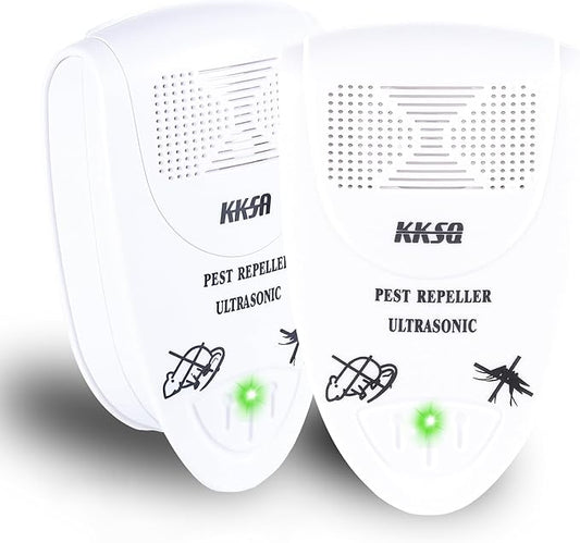 2 PCS 2025 Upgraded Ultrasonic Pest Repeller Indoor Plug in, 1300 Sq.Ft Coverage, Pest Control for Roach,Rodent,Mouse,Bugs,Mosquito,Mice,Spider, for Home Office Warehouse Use (White)