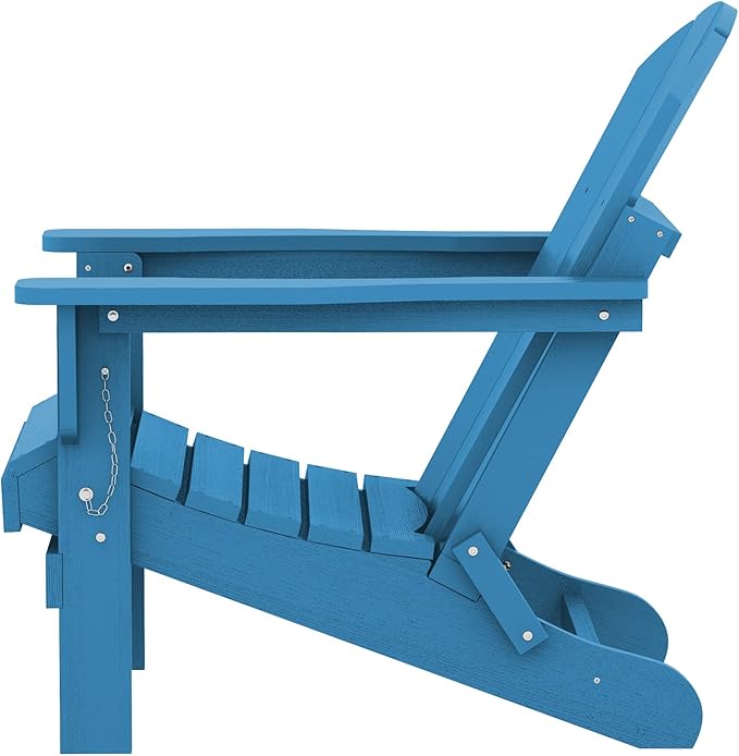 SERWALL Folding Adirondack Chair Set of 8 for Patio Garden Outdoors Fire Pit- Sapphire