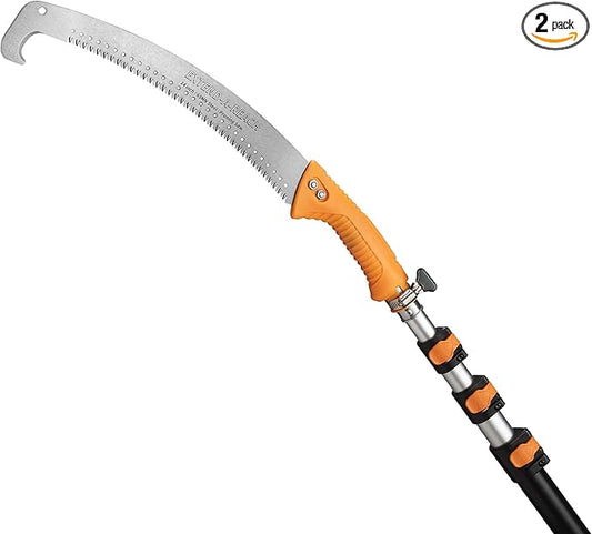 7-24 ft Pole Saw for Tree Trimming // Manual Telescopic Long Pole Tree Trimmer // Tree Trimming Saw with Extension Pole // The Ultimate Telescoping Palm Tree Pruner Long Pole Saw