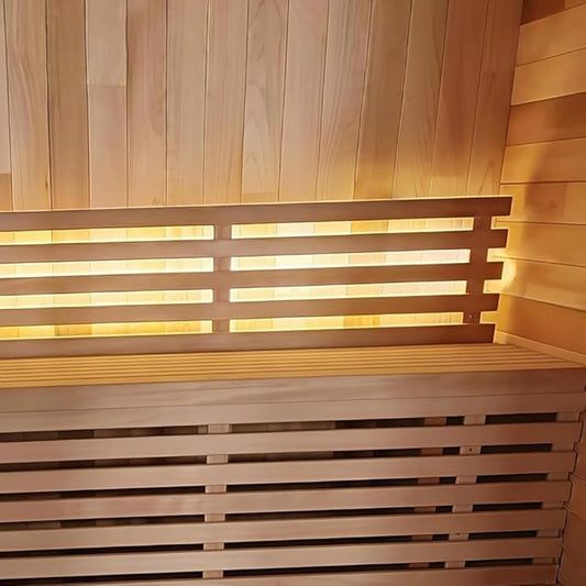 ZONEMEL Outdoor Steam Sauna for 2 Person, Canadian Red Cedar Sauna Room with 4.5KW Harvia Heater, 8mm Tempered Glass, Floor Kit, 220V (0-195 °F)