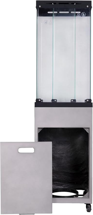 Afterglow Outdoor Patio Propane Fire Heater with Weather Cover Glass 41000 BTU Fireplace Patented & CSA Certificated, Cement Gray