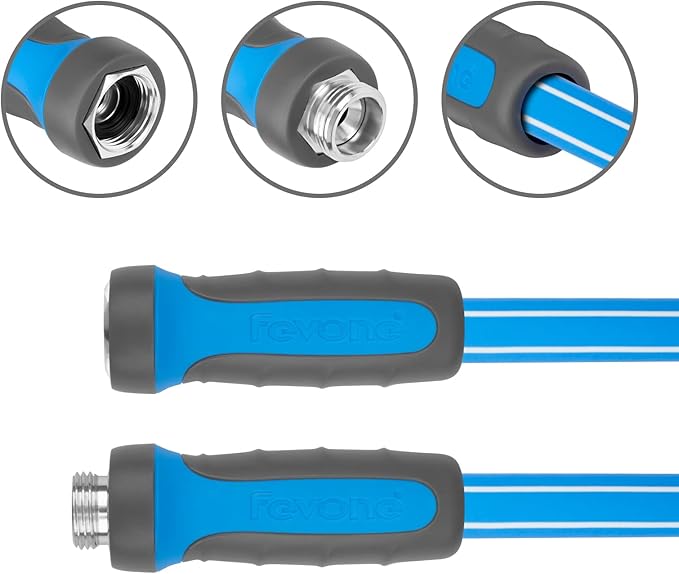 Fevone Garden Leader Hose 3 ft., Lightweight Hybrid Water Hose, Flexible and Durable, Leak-Free Connections