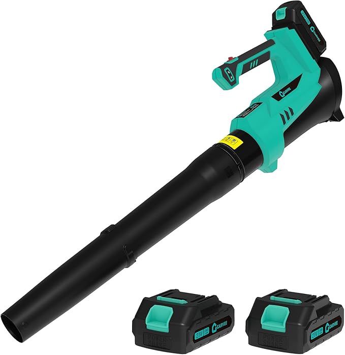 Leaf Blower Cordless - 20V Powerful Electric Leaf Blower with 2 * 2.0Ah Batteries and Charger, 6 Speed Modes, Lightweight Leaf Blowers for Lawn Care, Patio, Dust, Blowing Leaves