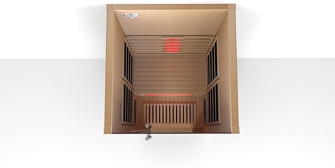 Smartmak Full Spectrum Far Infrared Sauna, 1 Person Indoor Canadian Hemlock, Upgraded WiFi Home Spa Sauna, Low EMF, Speakers, Oxygen Bar, Reading & 7-Color Starlight (1350W,110V US Plug)