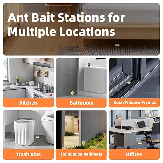 32 PCS Ant Killer Gel Bait Stations, Extra Strengthen Ant Bait Traps, Long-Lasting Effective Pest Gel for Carpenter Ants and Other Common Household Ants, No Mess Easy Use, Safe for Pets and Kids