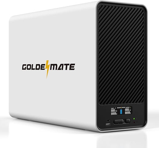 GOLDENMATE 1500VA/1000W Lithium UPS Battery Backup and Surge Protector, Backup Battery Power Supply with LiFePO4 Batteries(296Wh), AVR, Line Interactive Sinewave UPS System, 8 Outlets, LCD Display